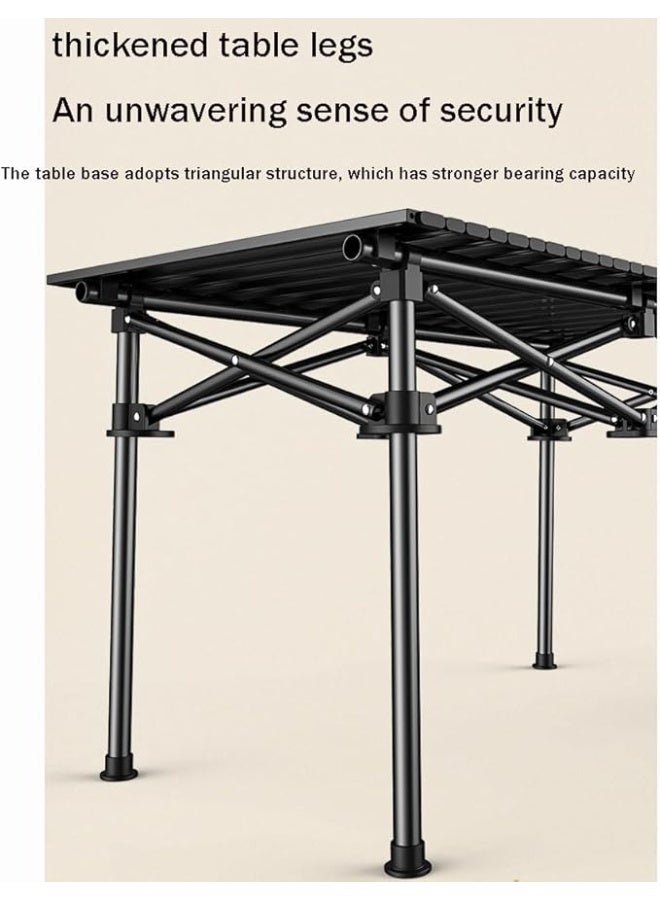 Folding camping table, black - lightweight aluminum with storage bag - Image 4